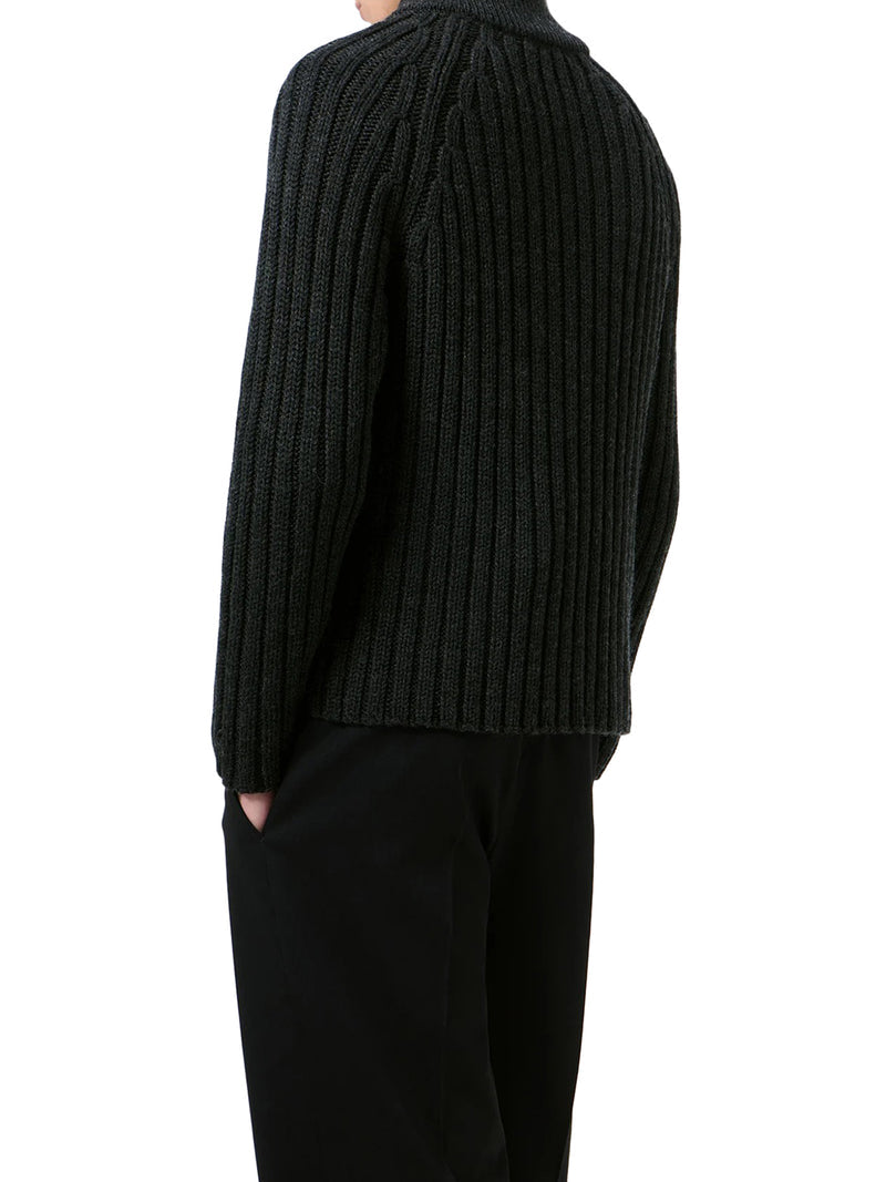 Our Legacy Men Ribbed Merino Wool Zip-Up Cardigan OUR LEGACY