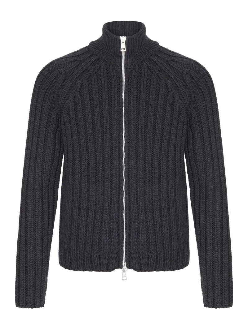 Our Legacy Men Ribbed Merino Wool Zip-Up Cardigan OUR LEGACY