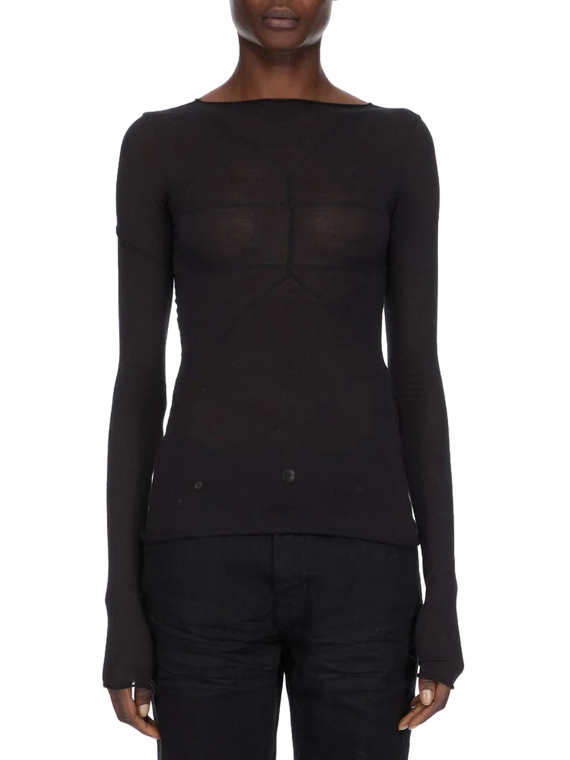 Rick Owens Women Temple T-Shirt In Wool And Silk Blend RICK OWENS
