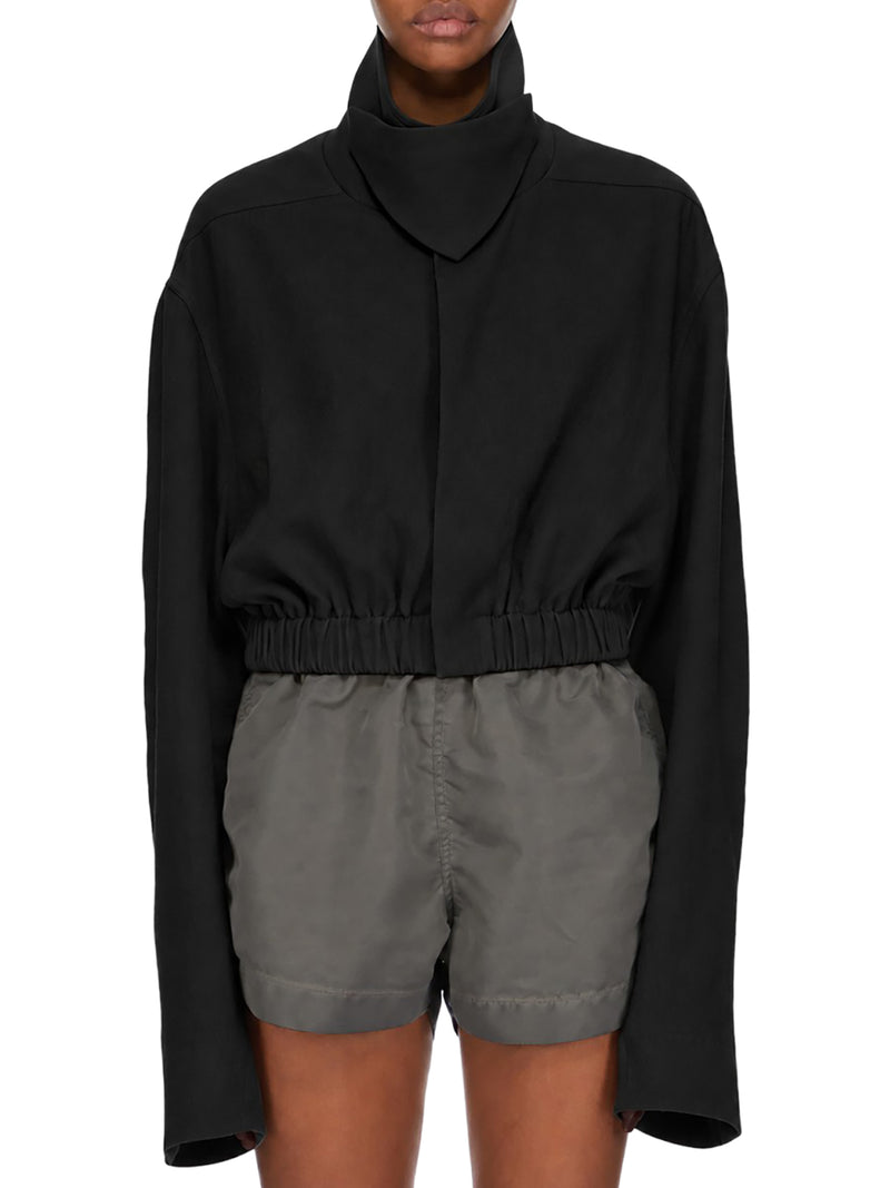 Rick Owens Women Cropped Collared Mac Jacket In A Cotton-Wool Blend RICK OWENS