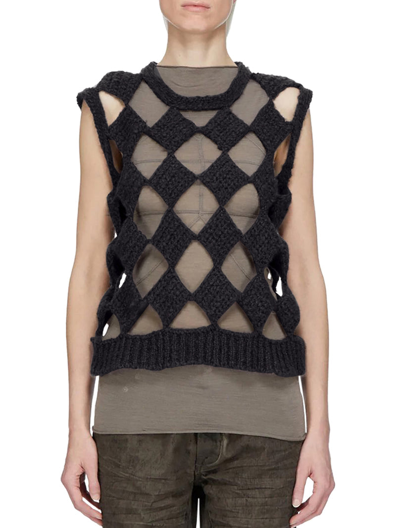 Rick Owens Women Openwork Cashmere-Silk Blend Sarutanya Top RICK OWENS