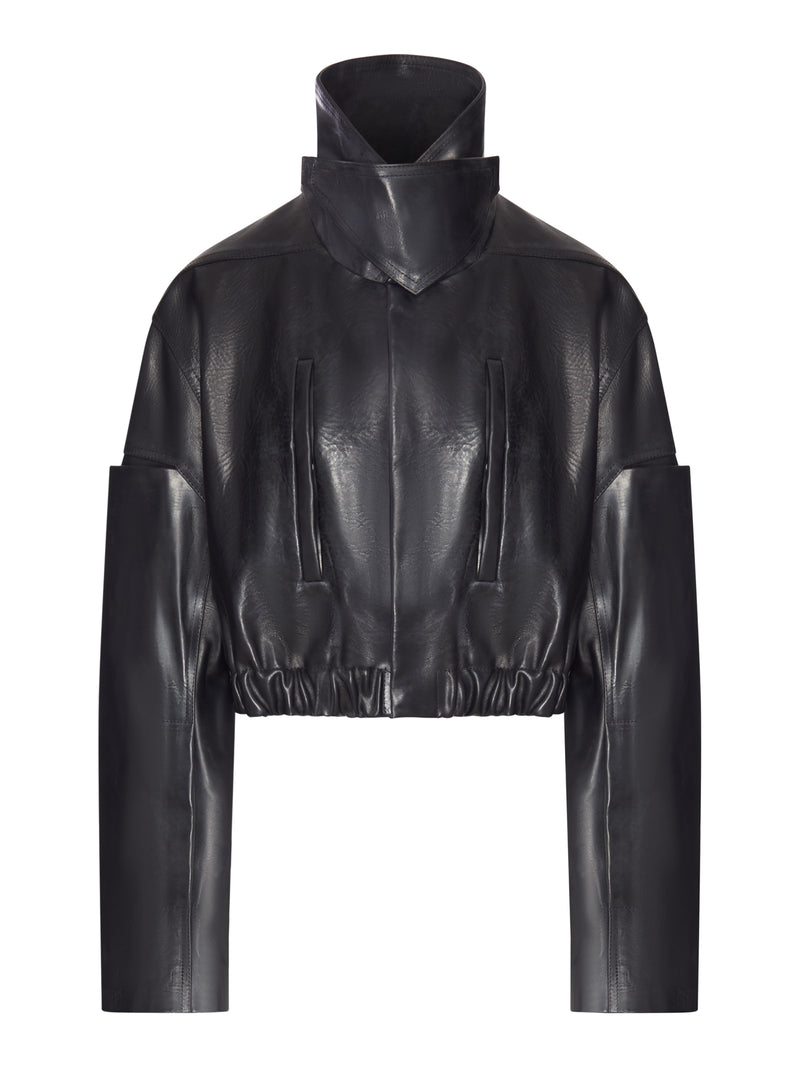 Rick Owens Women Leather Collared Bomber Mac RICK OWENS