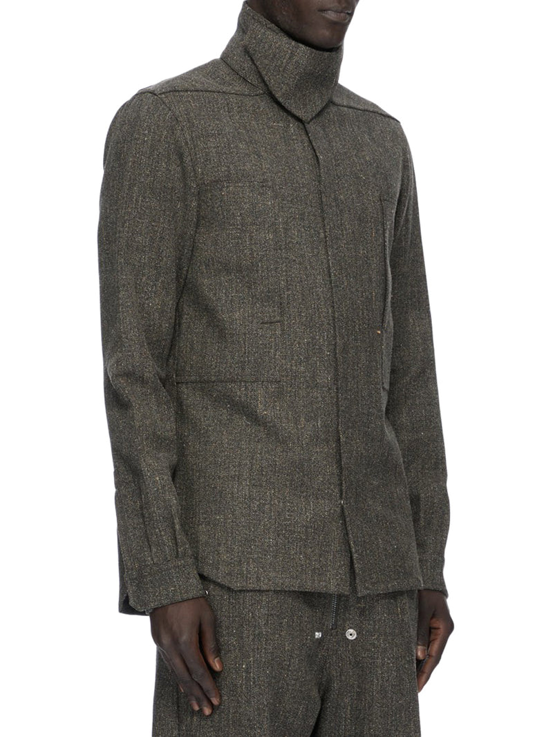 Rick Owens Men High-Neck Overshirt With A Soft Enveloping Feel RICK OWENS