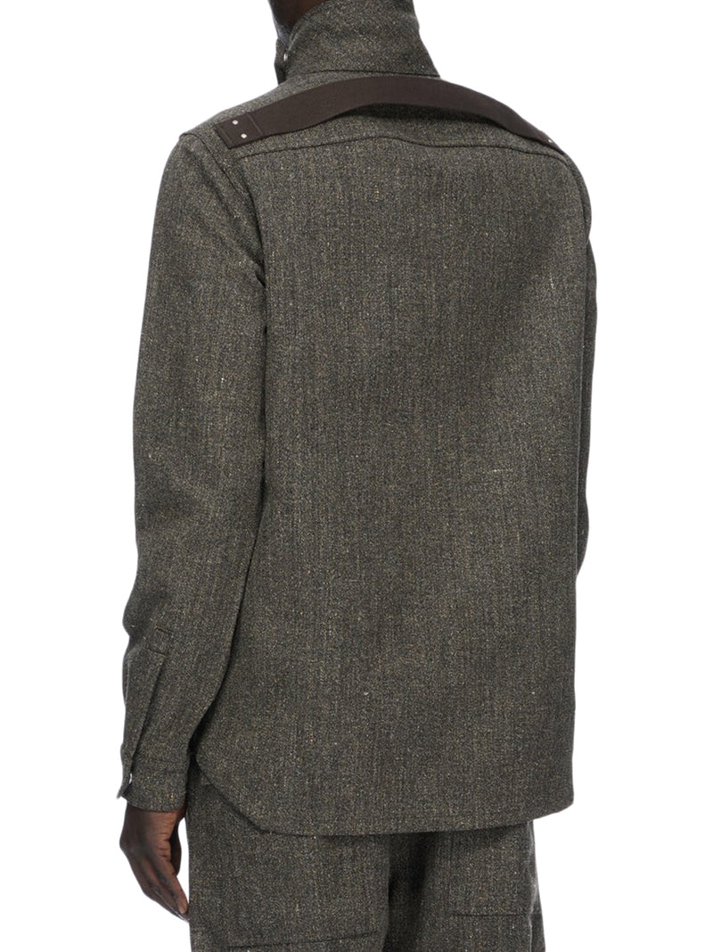 Rick Owens Men High-Neck Overshirt With A Soft Enveloping Feel RICK OWENS