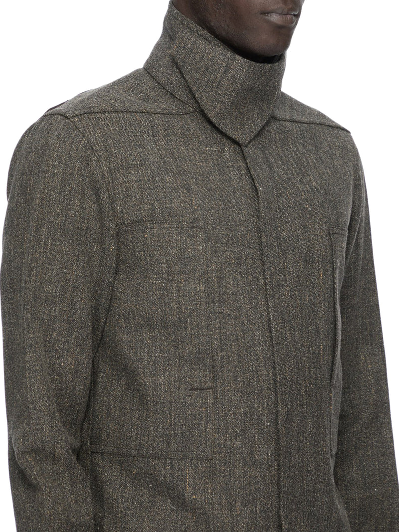 Rick Owens Men High-Neck Overshirt With A Soft Enveloping Feel RICK OWENS