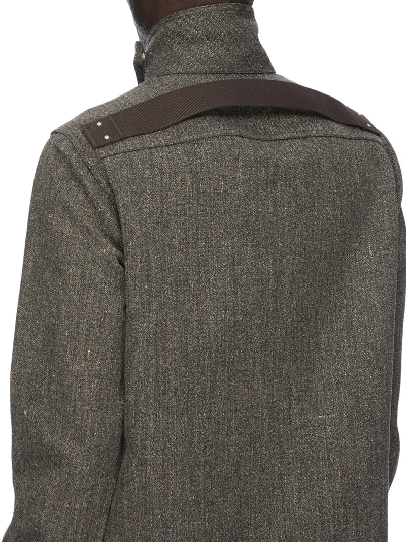 Rick Owens Men High-Neck Overshirt With A Soft Enveloping Feel RICK OWENS