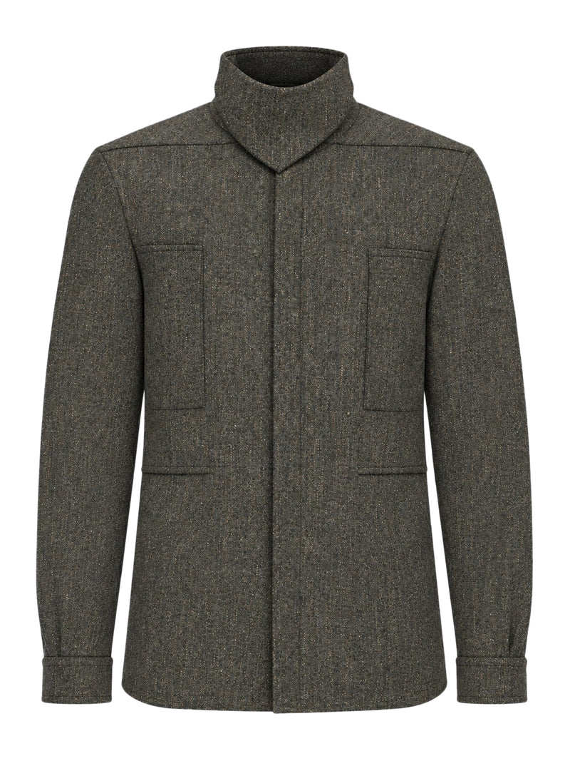 Rick Owens Men High-Neck Overshirt With A Soft Enveloping Feel RICK OWENS