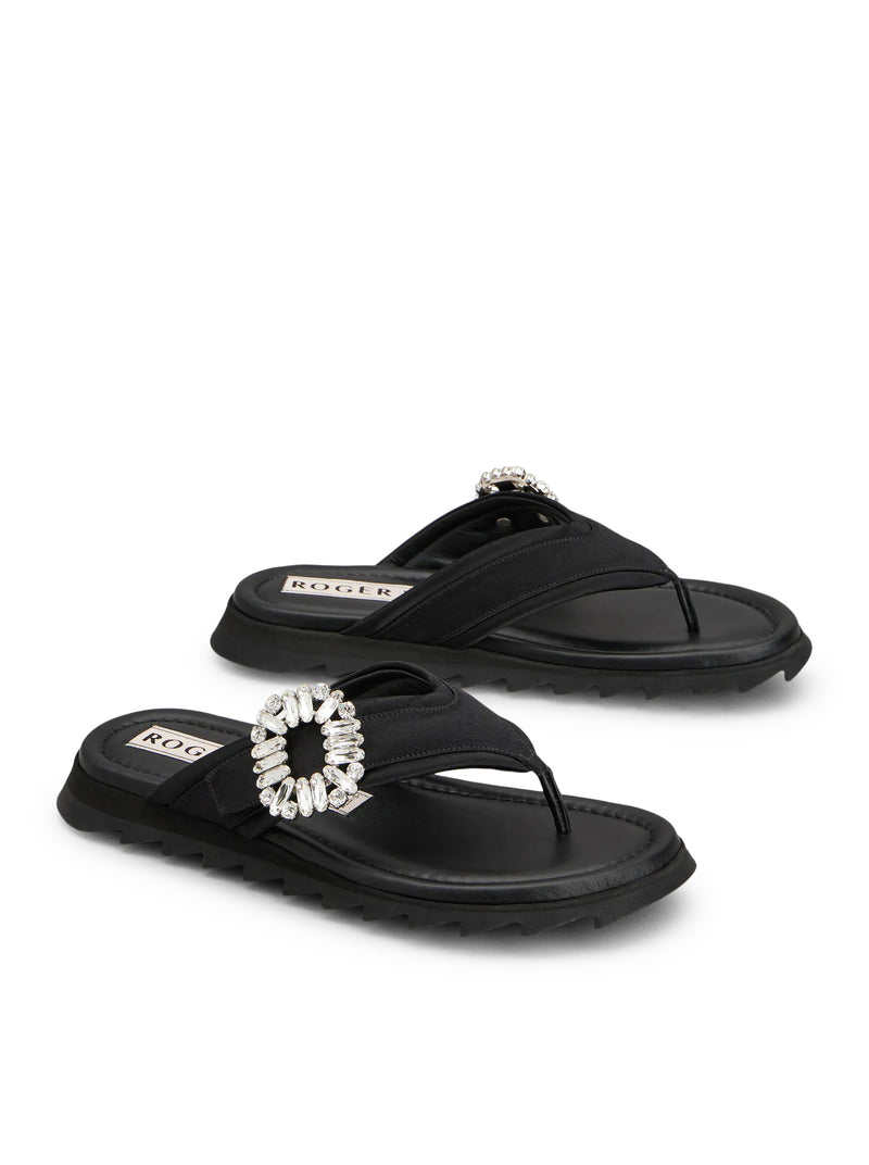 Roger Vivier Women Sliding Flip Flat In Satin ROGER VIVIER
