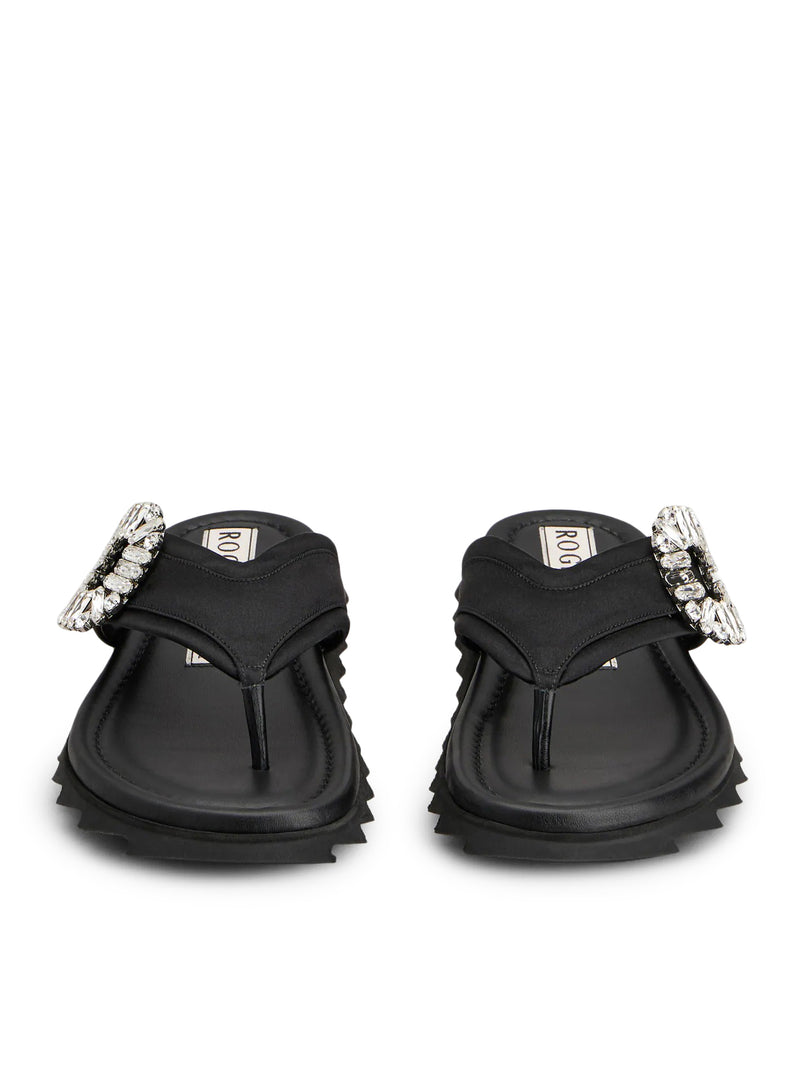 Roger Vivier Women Sliding Flip Flat In Satin ROGER VIVIER