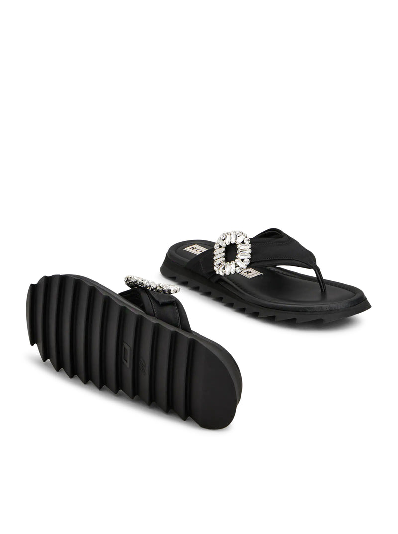 Roger Vivier Women Sliding Flip Flat In Satin ROGER VIVIER