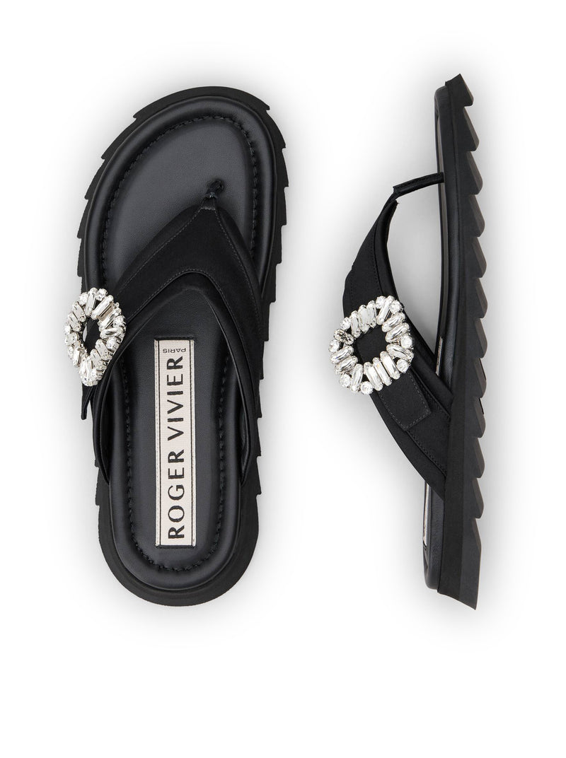 Roger Vivier Women Sliding Flip Flat In Satin ROGER VIVIER