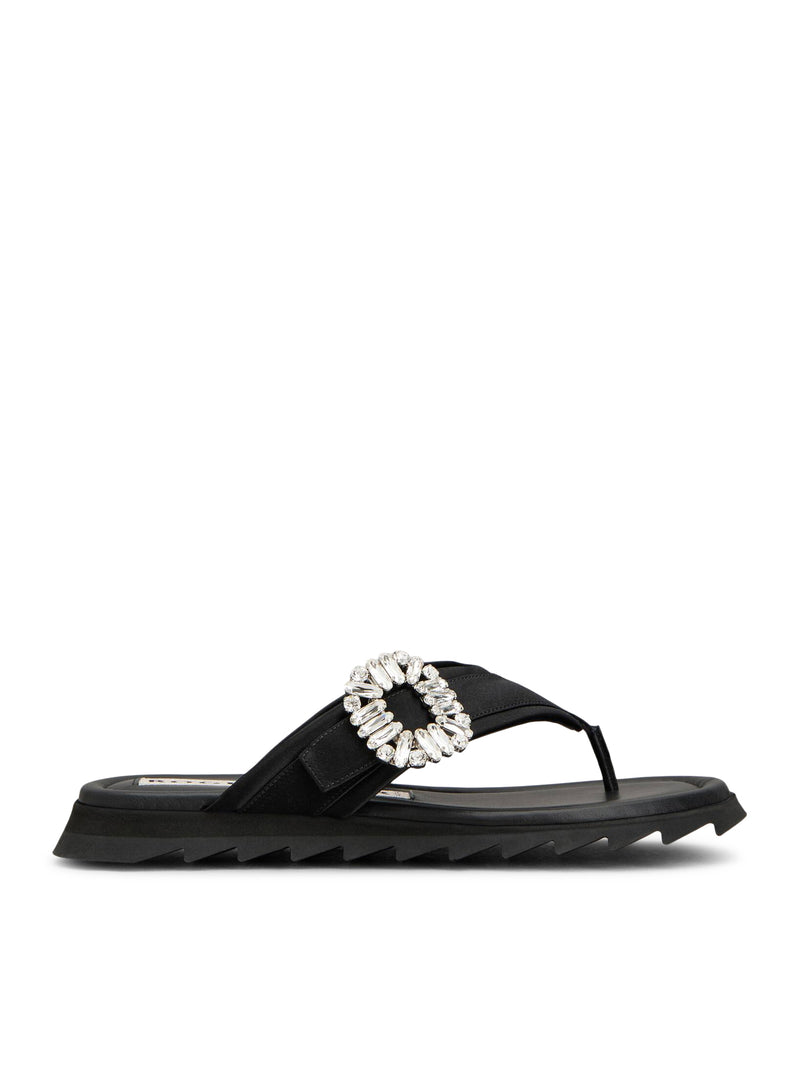 Roger Vivier Women Sliding Flip Flat In Satin ROGER VIVIER