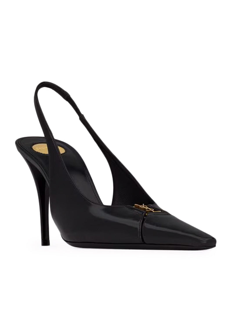 Saint Laurent Women Babylone Breteuil Open Back Pump In Smooth Leather SAINT LAURENT