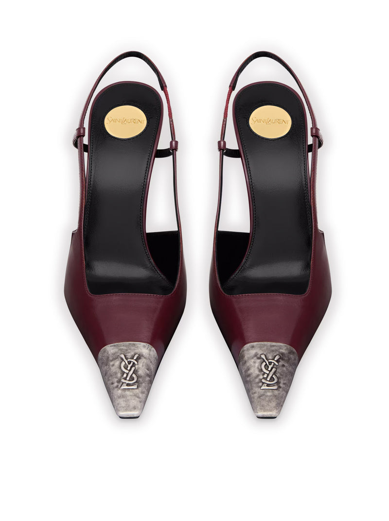 Saint Laurent Women Jeanne Smooth Leather Slingback Pumps SAINT LAURENT