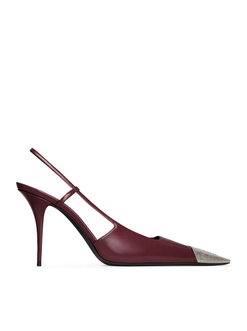 Saint Laurent Women Jeanne Smooth Leather Slingback Pumps SAINT LAURENT