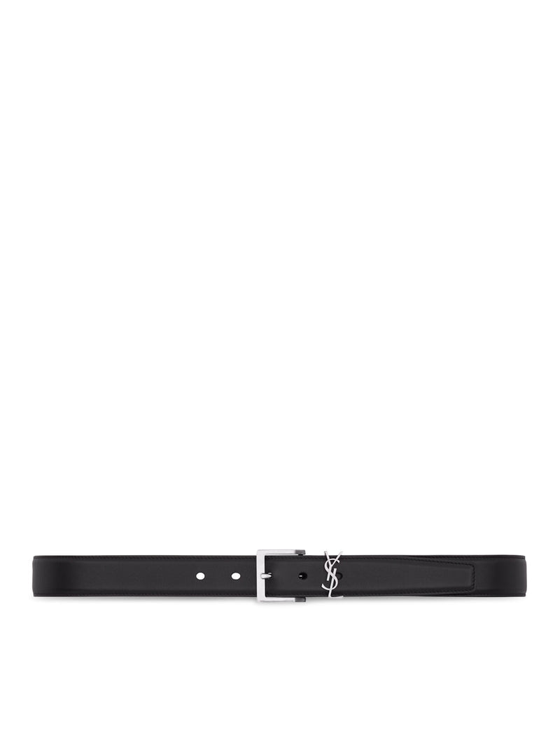 Saint Laurent Men Cassandre Vadim Smooth Leather Belt SAINT LAURENT