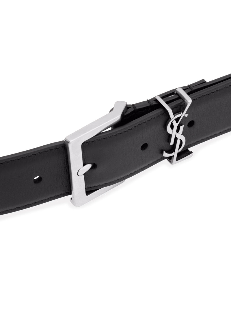 Saint Laurent Men Cassandre Vadim Smooth Leather Belt SAINT LAURENT