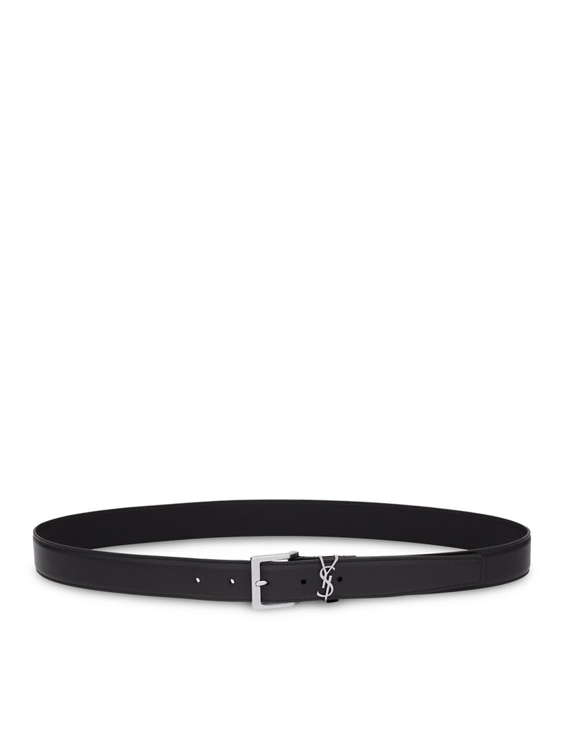 Saint Laurent Men Cassandre Vadim Smooth Leather Belt SAINT LAURENT
