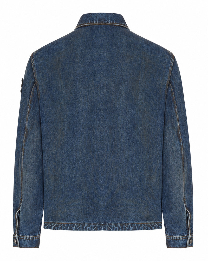 Stone Island Men Denim Overshirt With Stone Island Badge STONE ISLAND