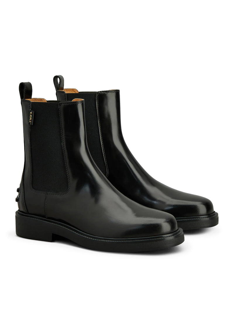 Tod's Women Leather Ankle Boot With Elastic Side Panels TOD'S