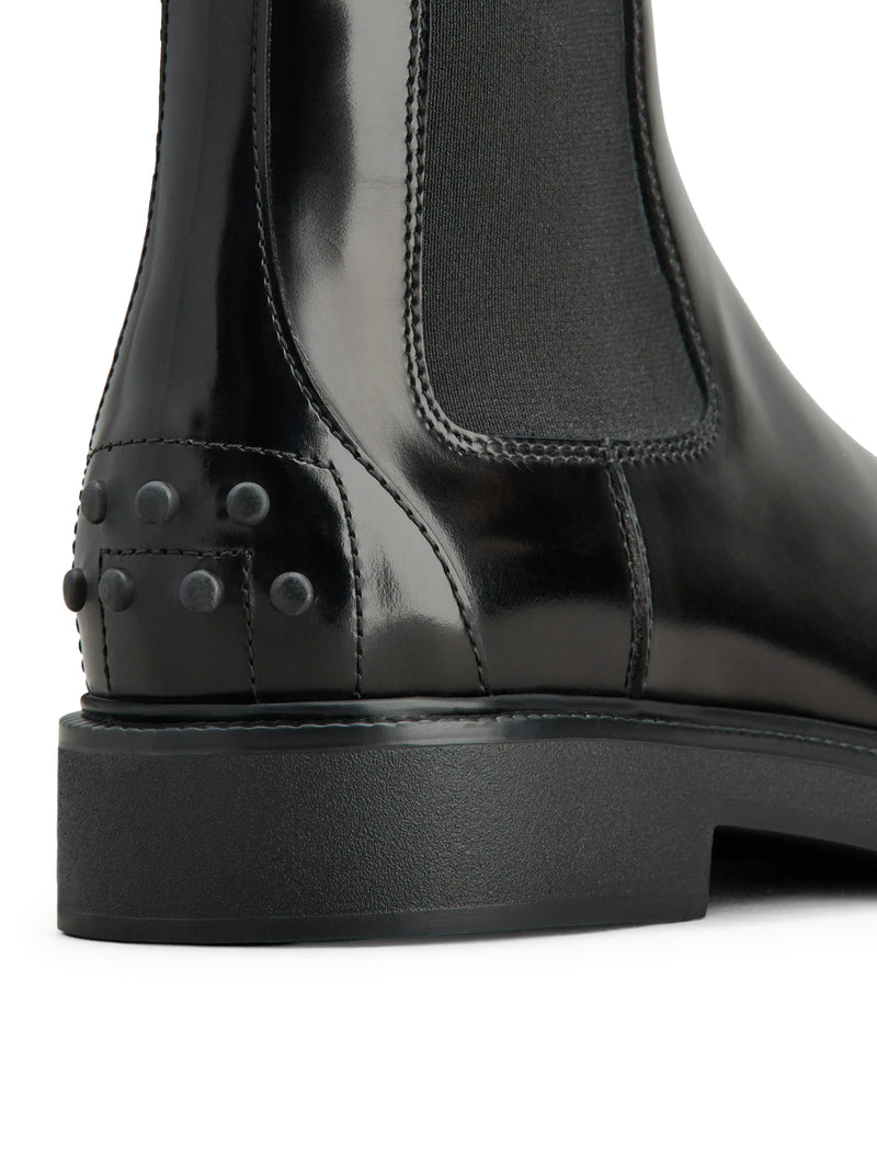Tod's Women Leather Ankle Boot With Elastic Side Panels TOD'S