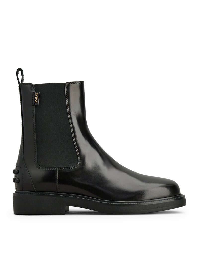 Tod's Women Leather Ankle Boot With Elastic Side Panels TOD'S