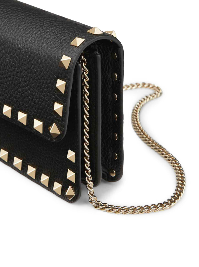 Valentino Garavani Women Rockstud Clutch With Chain VALENTINO GARAVANI