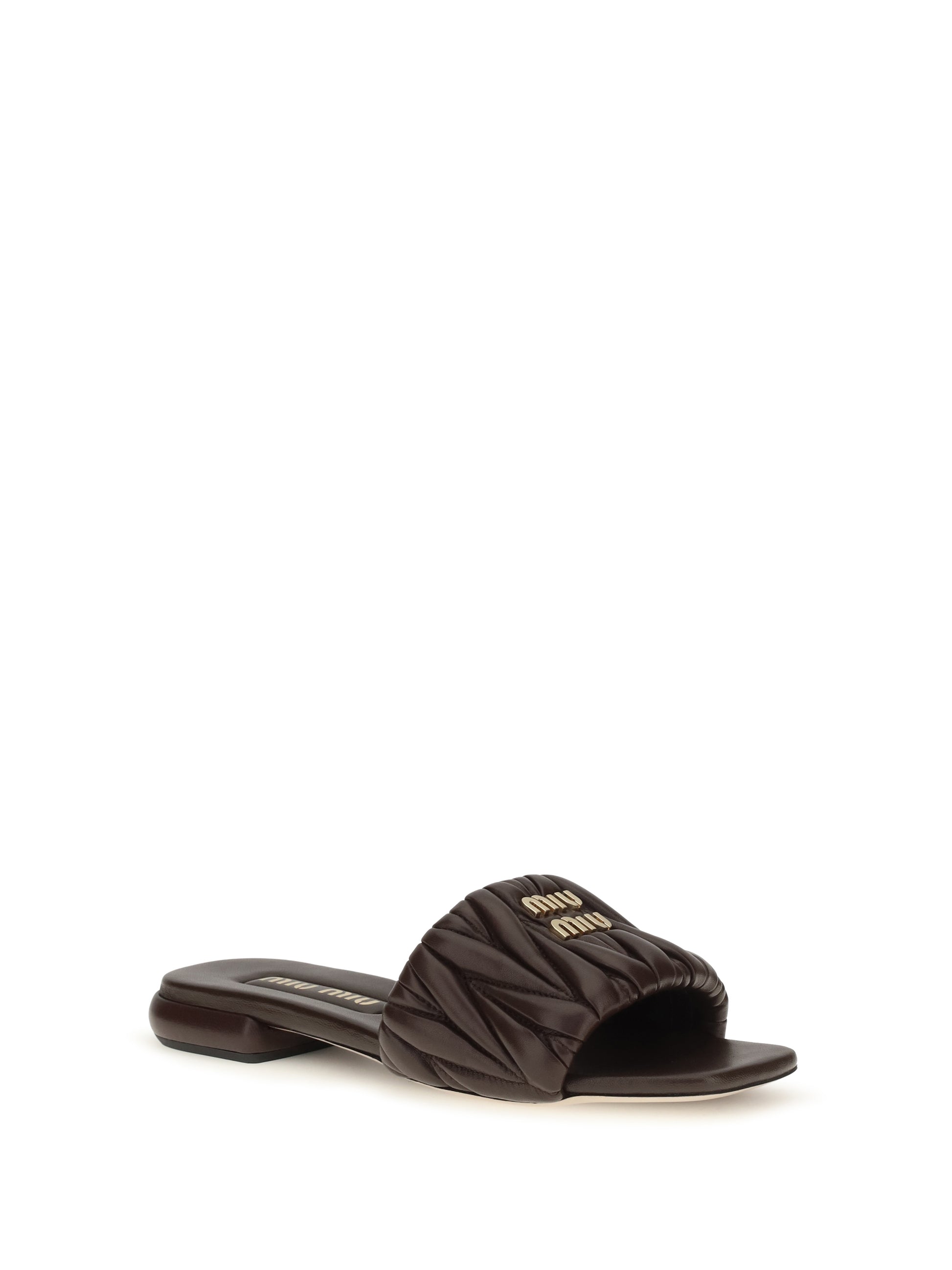 Miu Miu Women Matelassé Nappa Leather Sandals MIU MIU