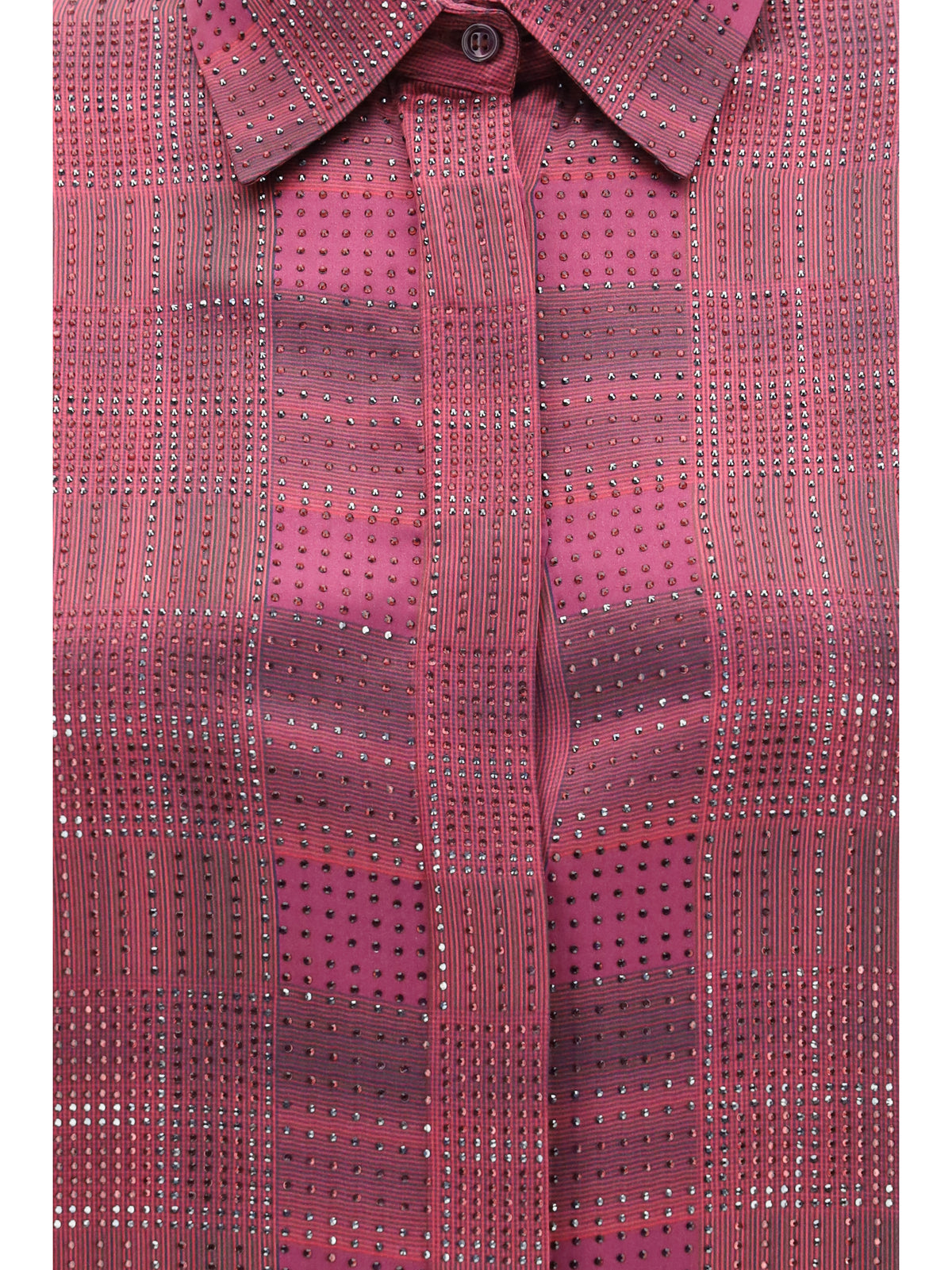 Ermanno Scervino Women Crystal Check Satin Shirt ERMANO SCERVINO