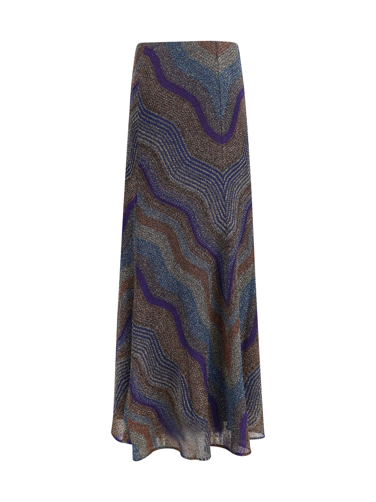 Missoni Women Sequined Chevron Lamé Viscose Long Skirt MISSONI