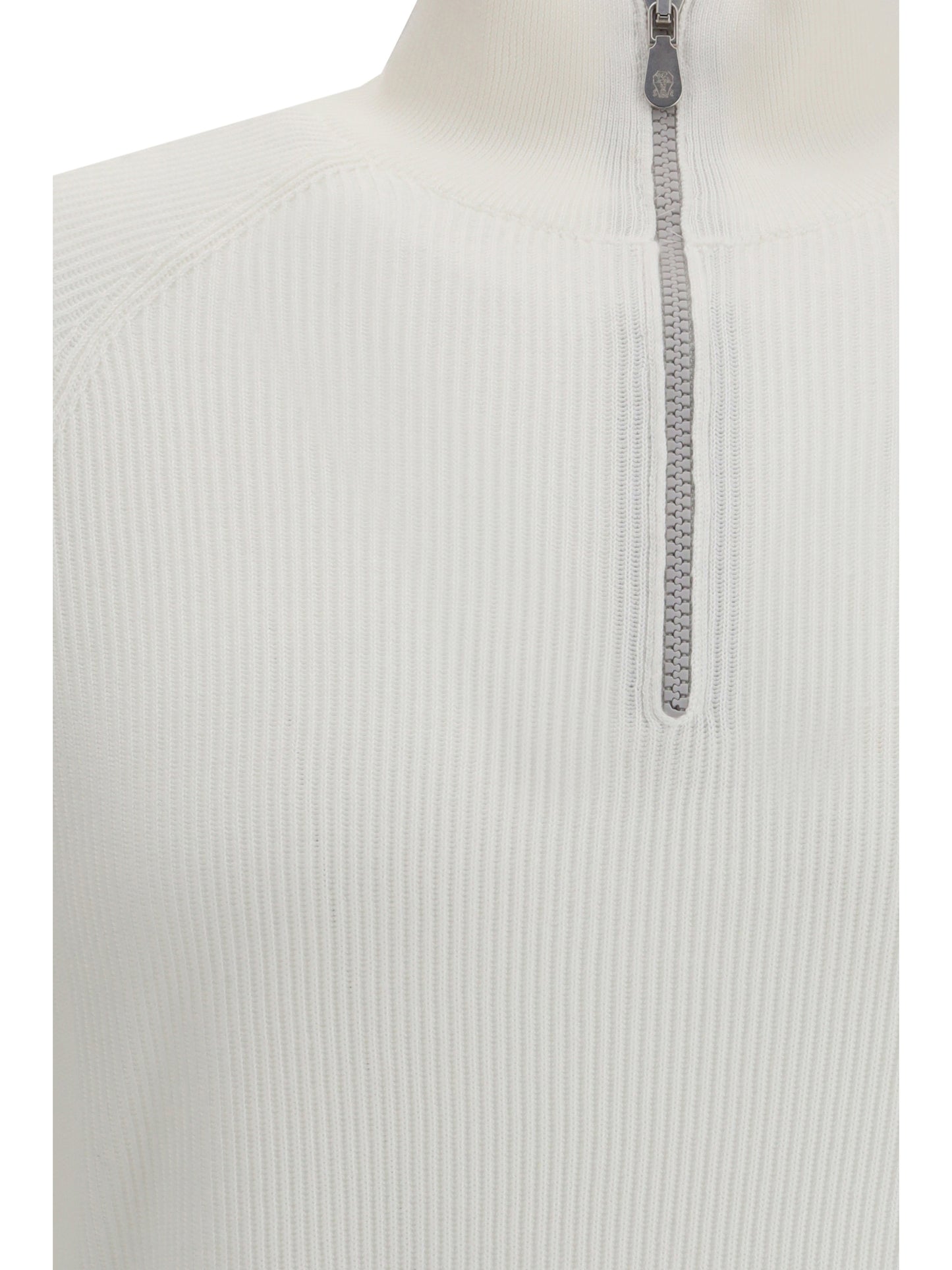 Brunello Cucinelli Men Cotton Sweater With A High Neckline BRUNELLO CUCINELLI