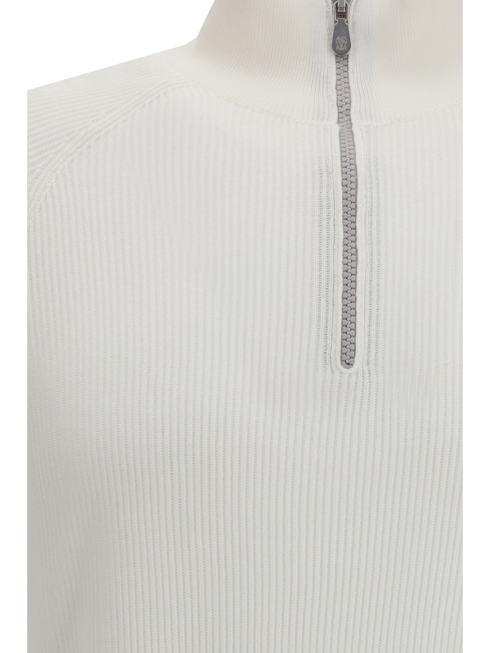 Brunello Cucinelli Men Cotton Sweater With A High Neckline BRUNELLO CUCINELLI