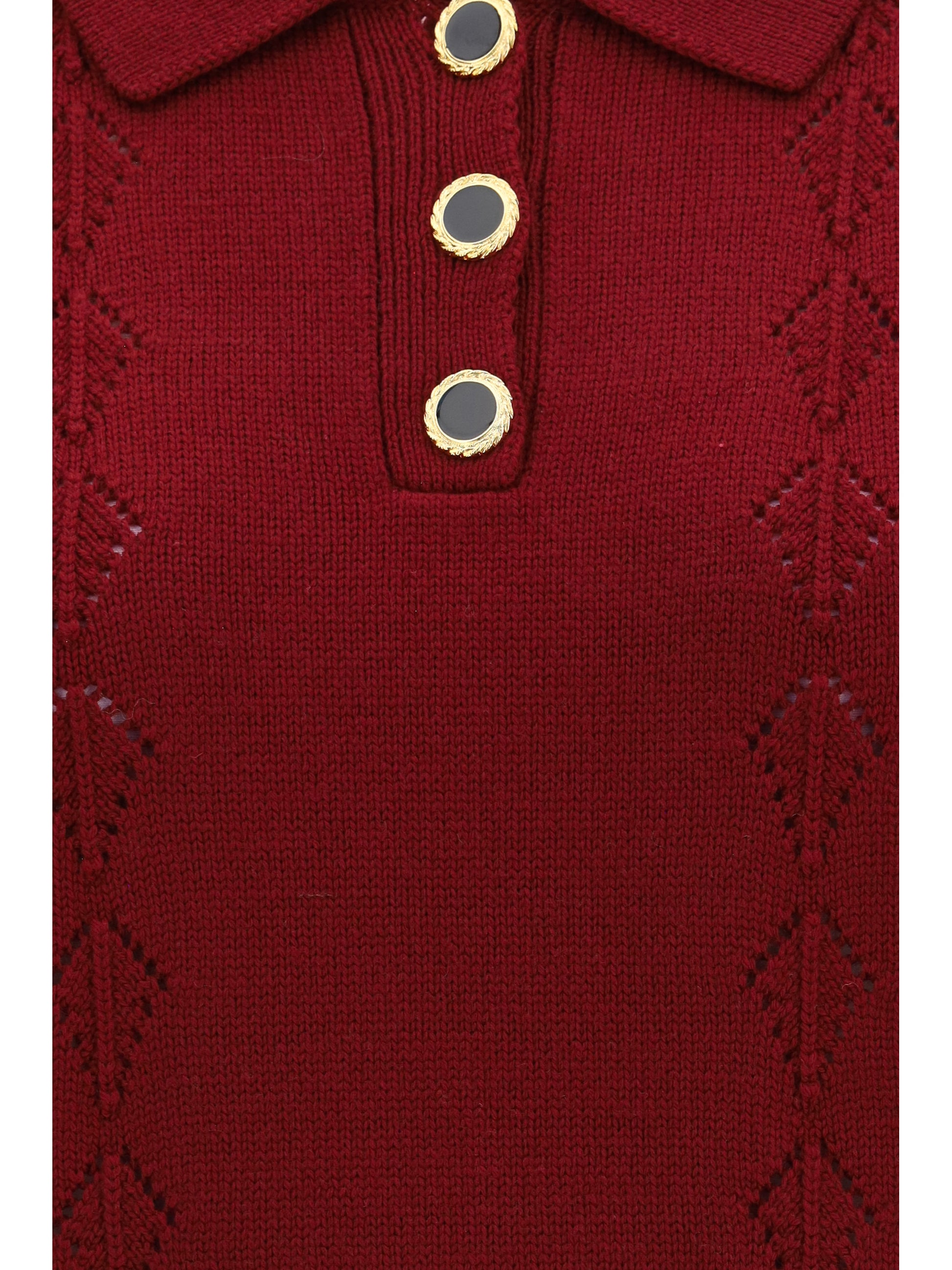Alessandra Rich Women Merino Wool Polo Shirt With Buttons ALESSANDRA RICH