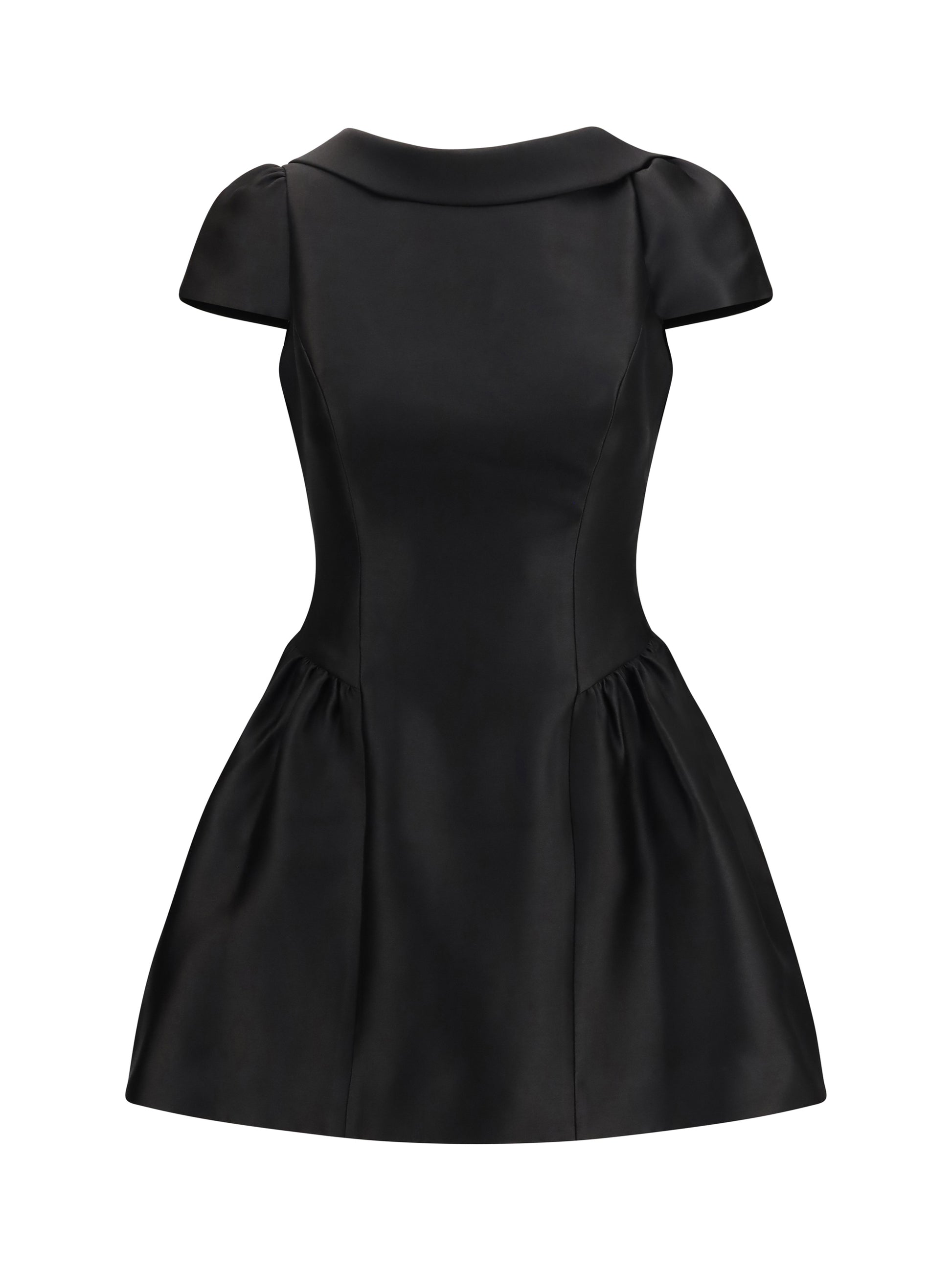 Self-Portrait Women Short Taffeta Dress With Collar SELF-PORTRAIT