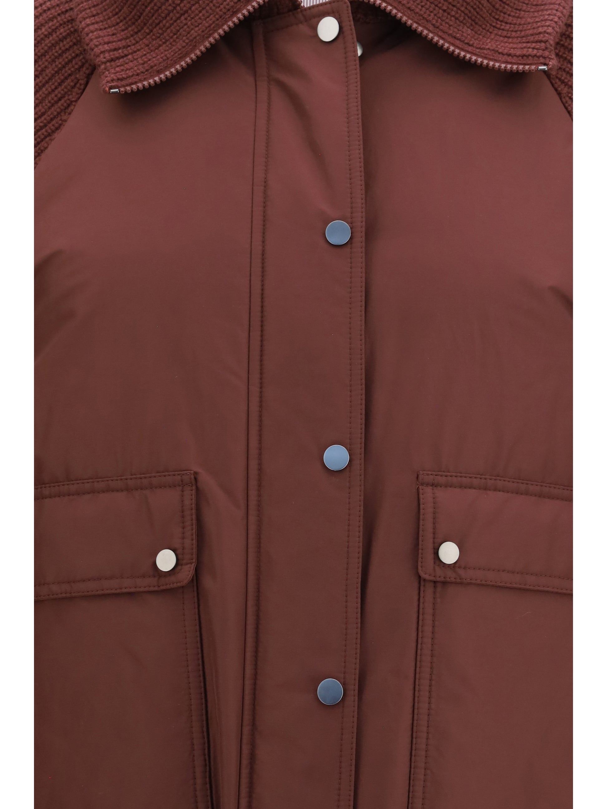 Brunello Cucinelli Women Down Jacket With Wool Sleeves BRUNELLO CUCINELLI