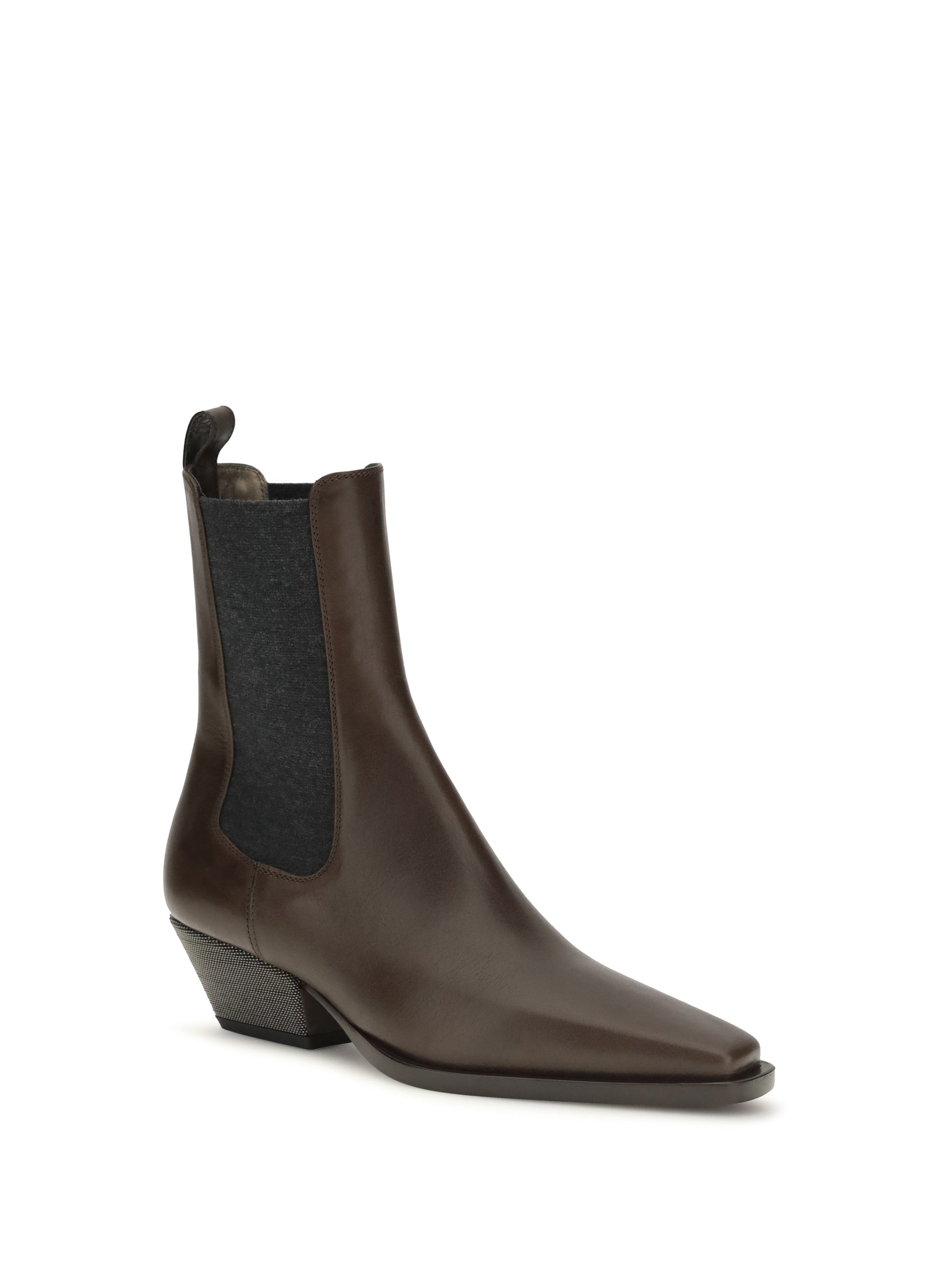 Brunello Cucinelli Women Leather Ankle Boots BRUNELLO CUCINELLI