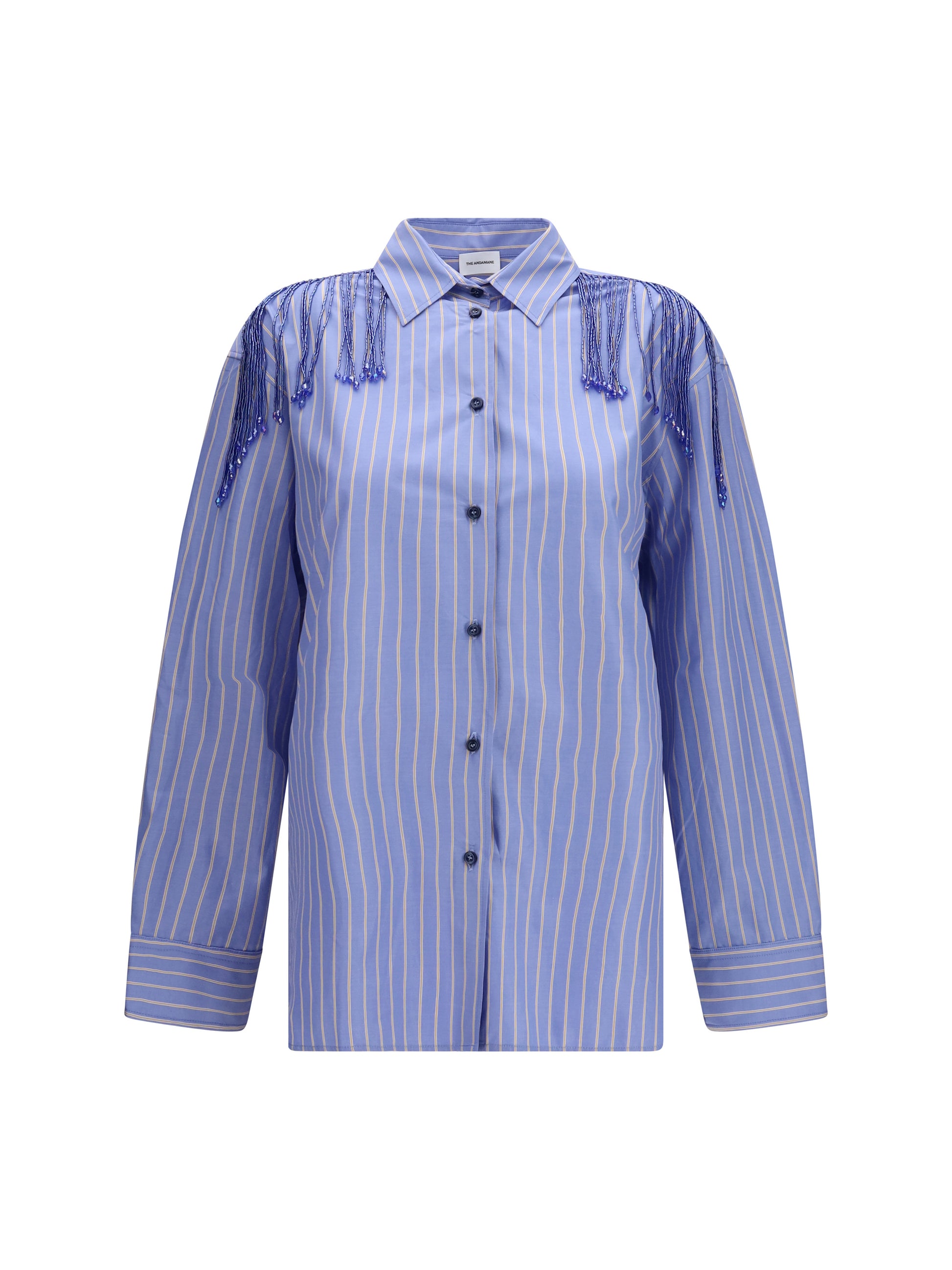 The Andamane Women Miley Fringed Oversized Shirt THE ANDAMANE
