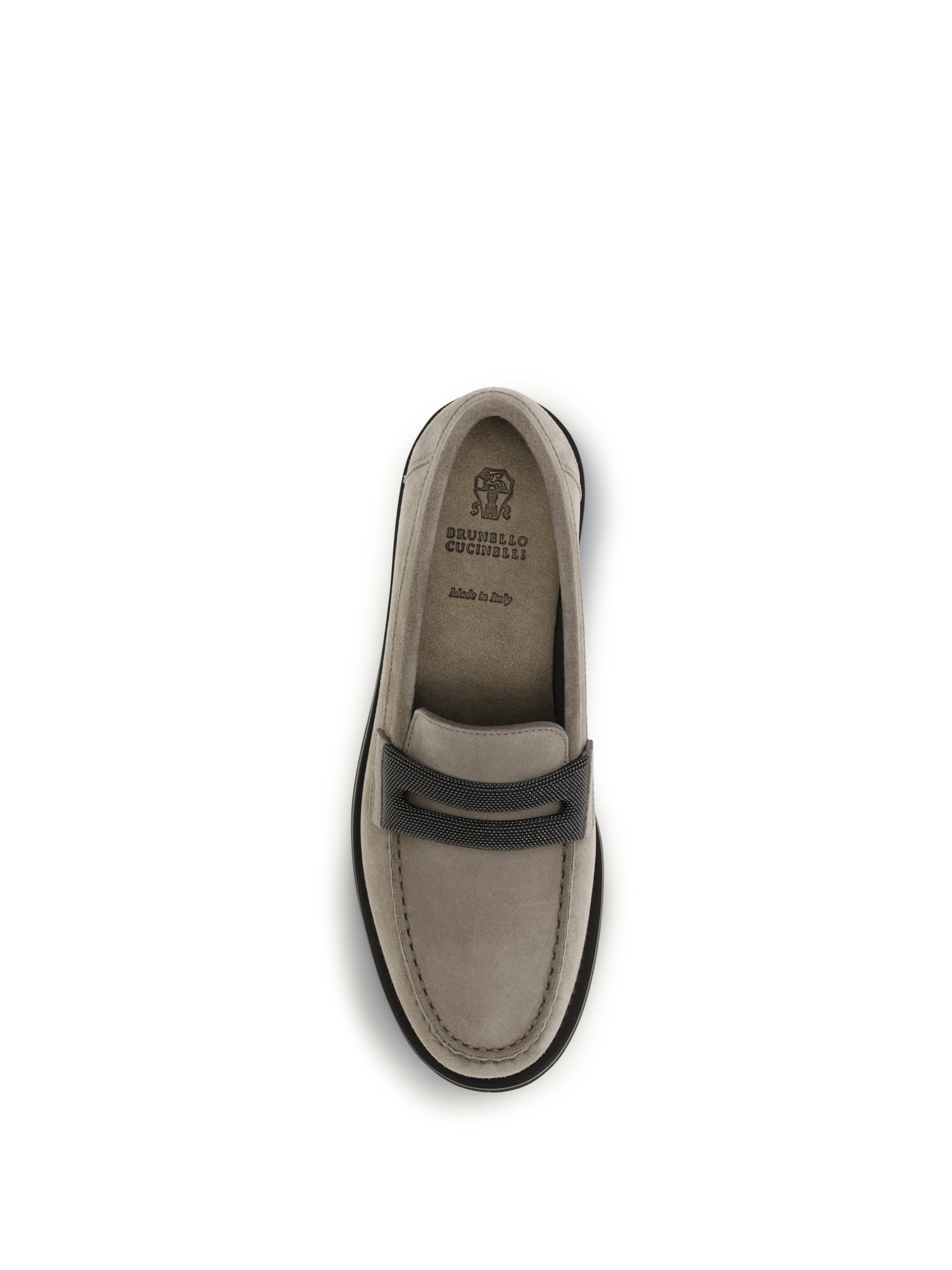 Brunello Cucinelli Women Penny Loafers In Suede With Precious Clamp BRUNELLO CUCINELLI