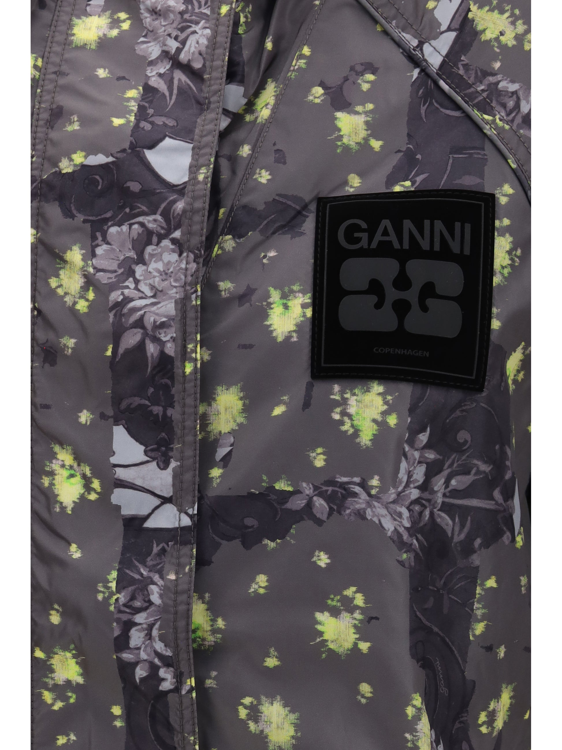 Ganni Women Ultralight Nylon Jacket With Floral Print GANNI