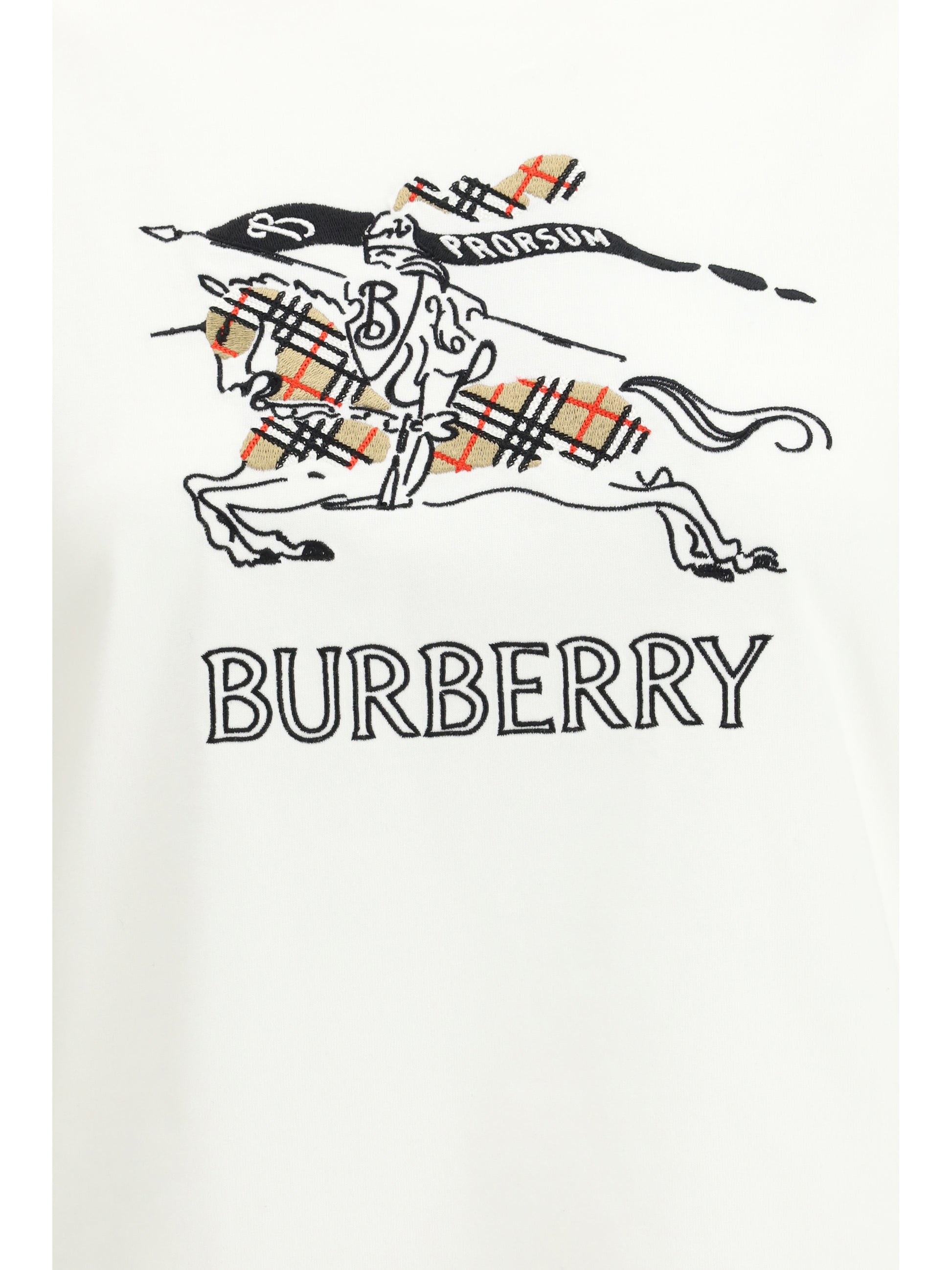 Burberry Women Cotton T-Shirt With Drawn Ekd BURBERRY