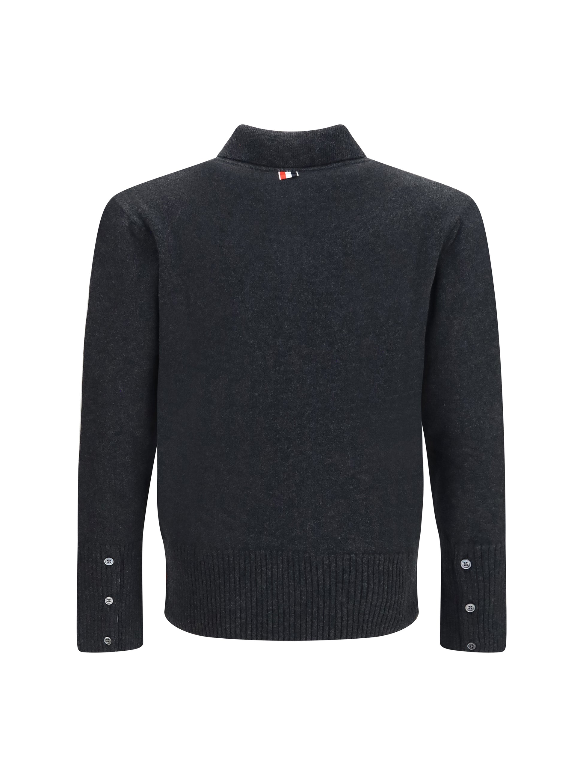 Thom Browne Men 4-Bar Cable-Knit Long-Sleeve Polo Sweater THOM BROWNE