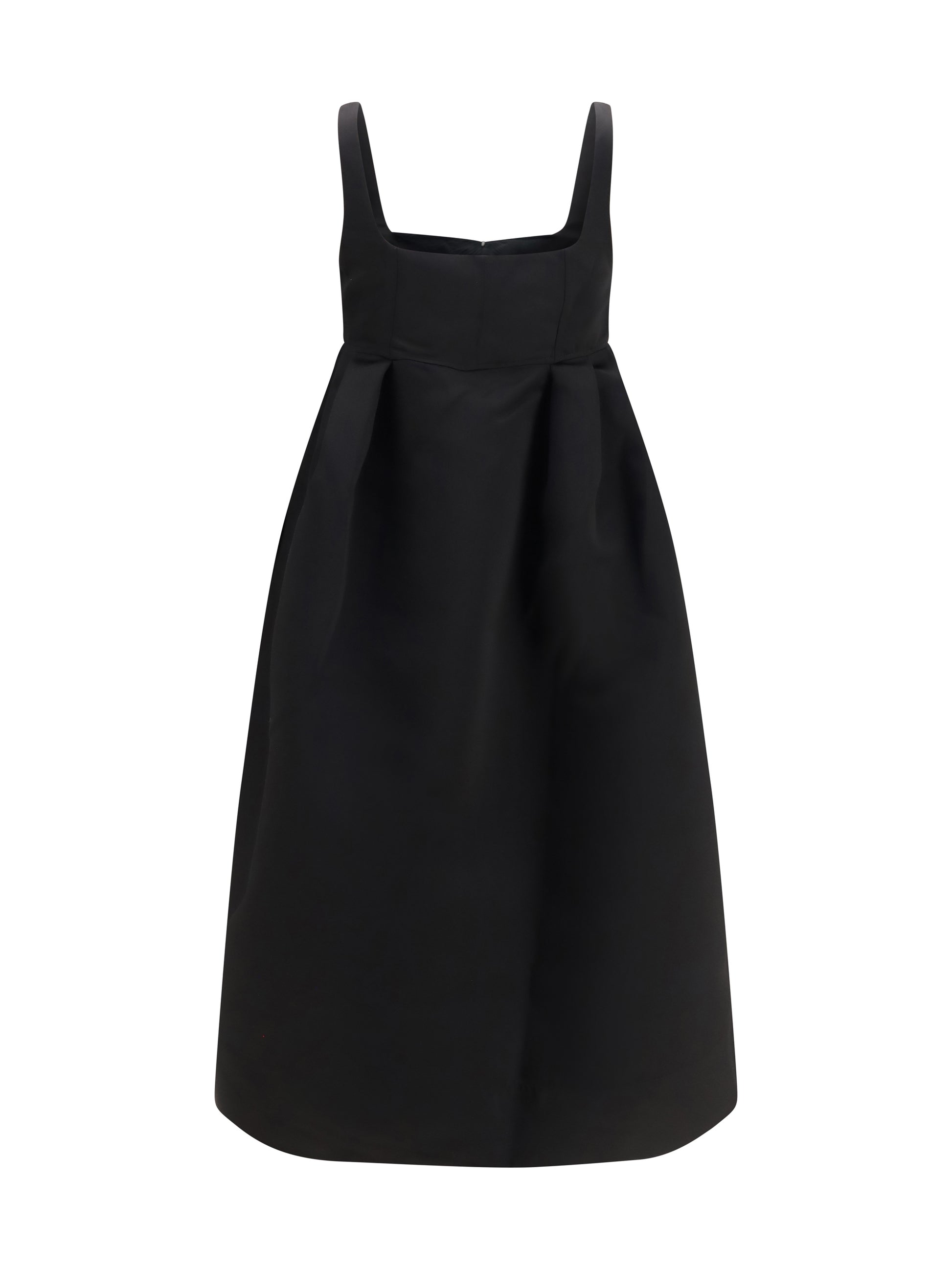 Ganni Women Duchesse Satin Midi Dress With Corset GANNI