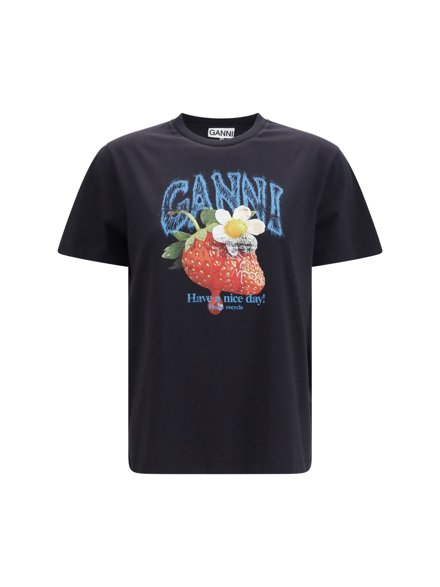 Ganni Women Strawberry Cotton T-Shirt GANNI
