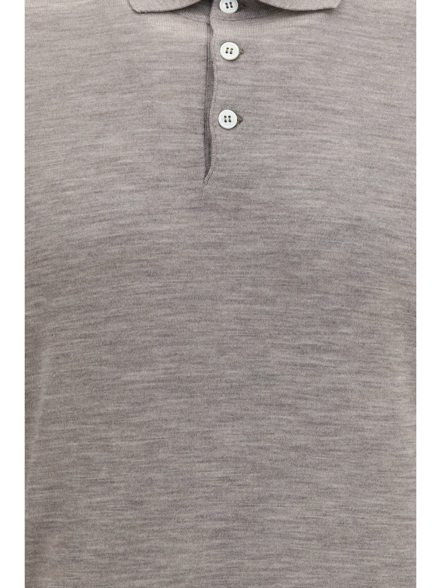 Brunello Cucinelli Men Virgin Wool Polo Sweater BRUNELLO CUCINELLI