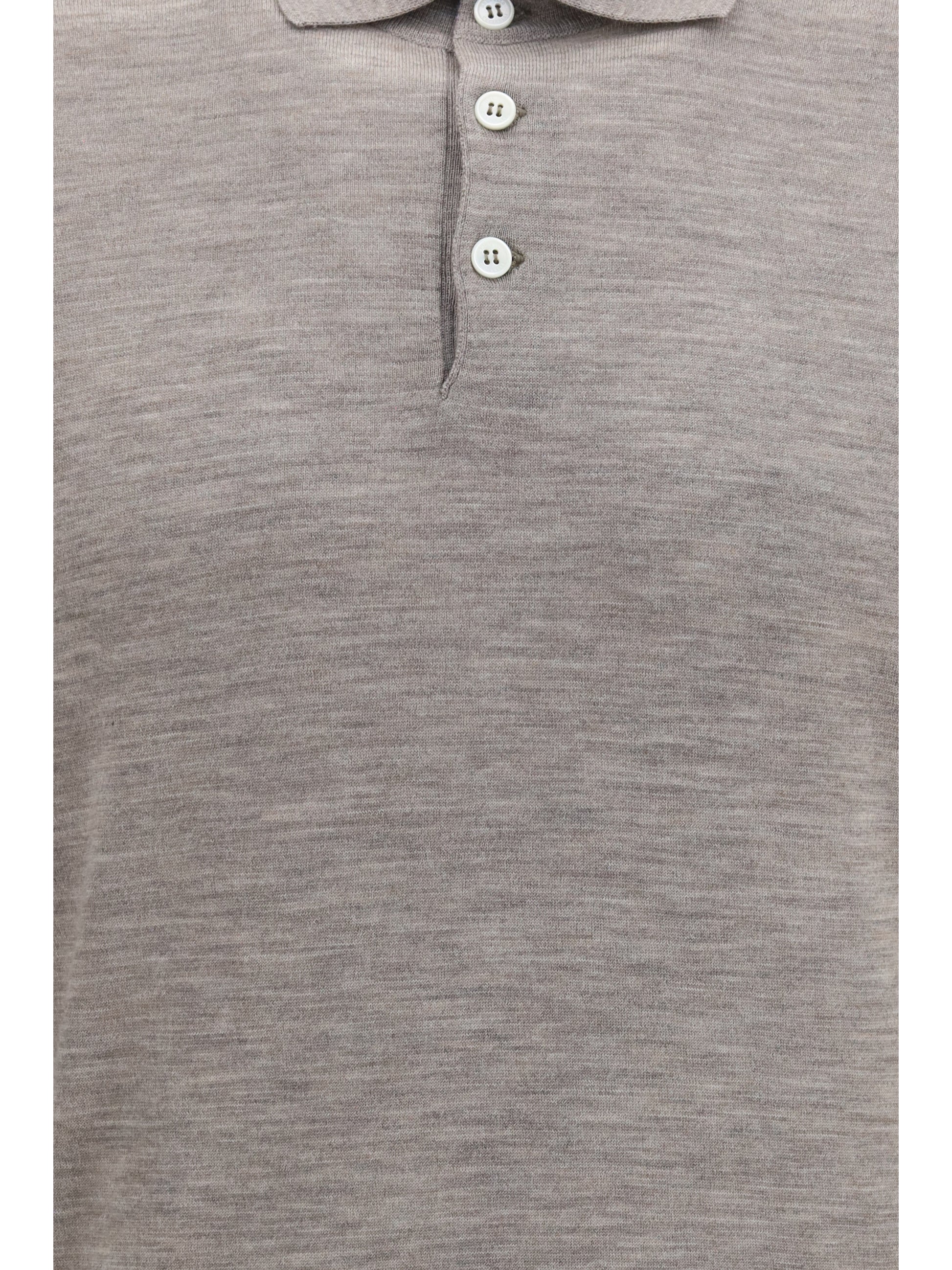 Brunello Cucinelli Men Virgin Wool Polo Sweater BRUNELLO CUCINELLI