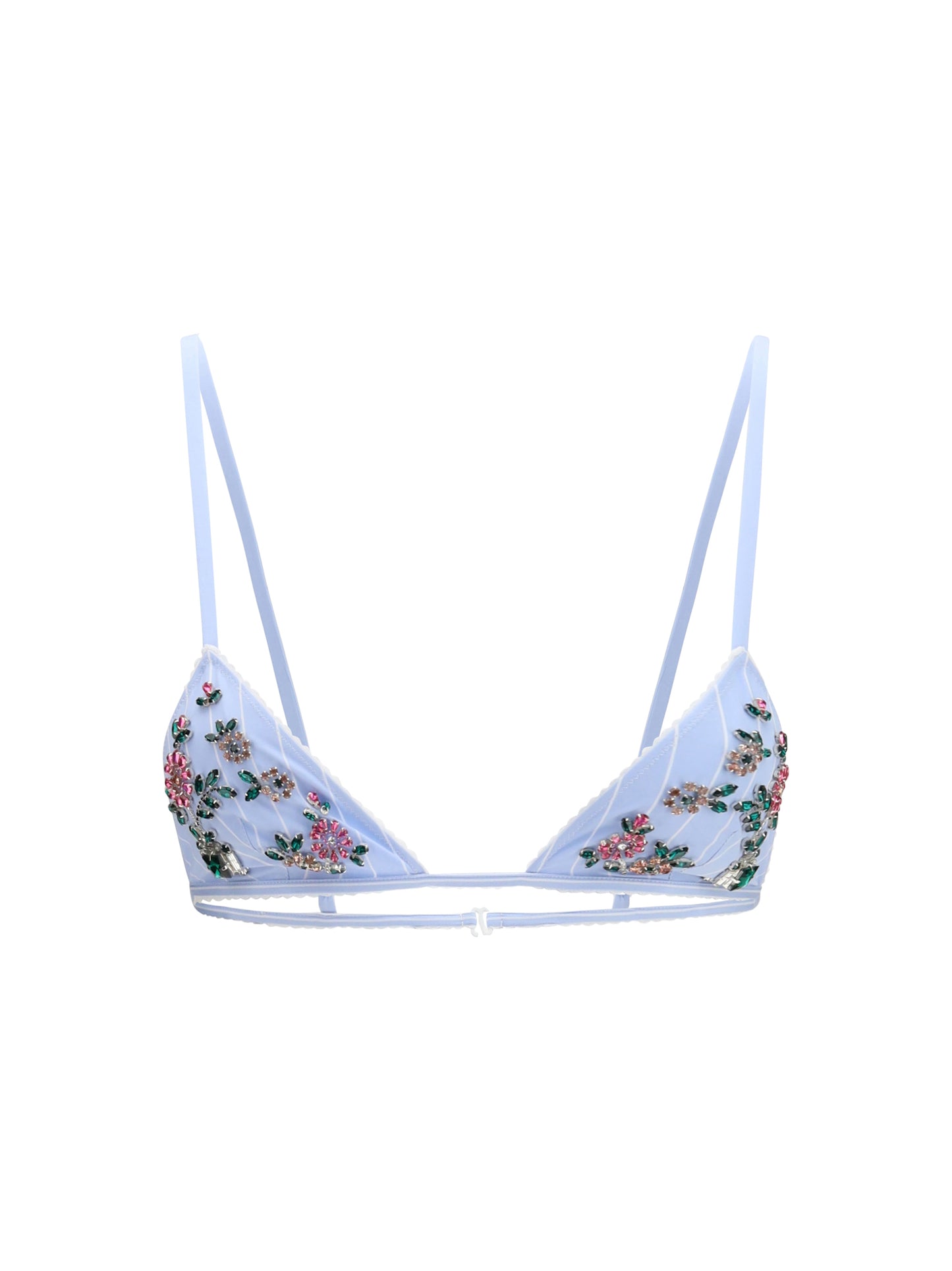 Dolce & Gabbana Women Striped Poplin Embroidered Bra