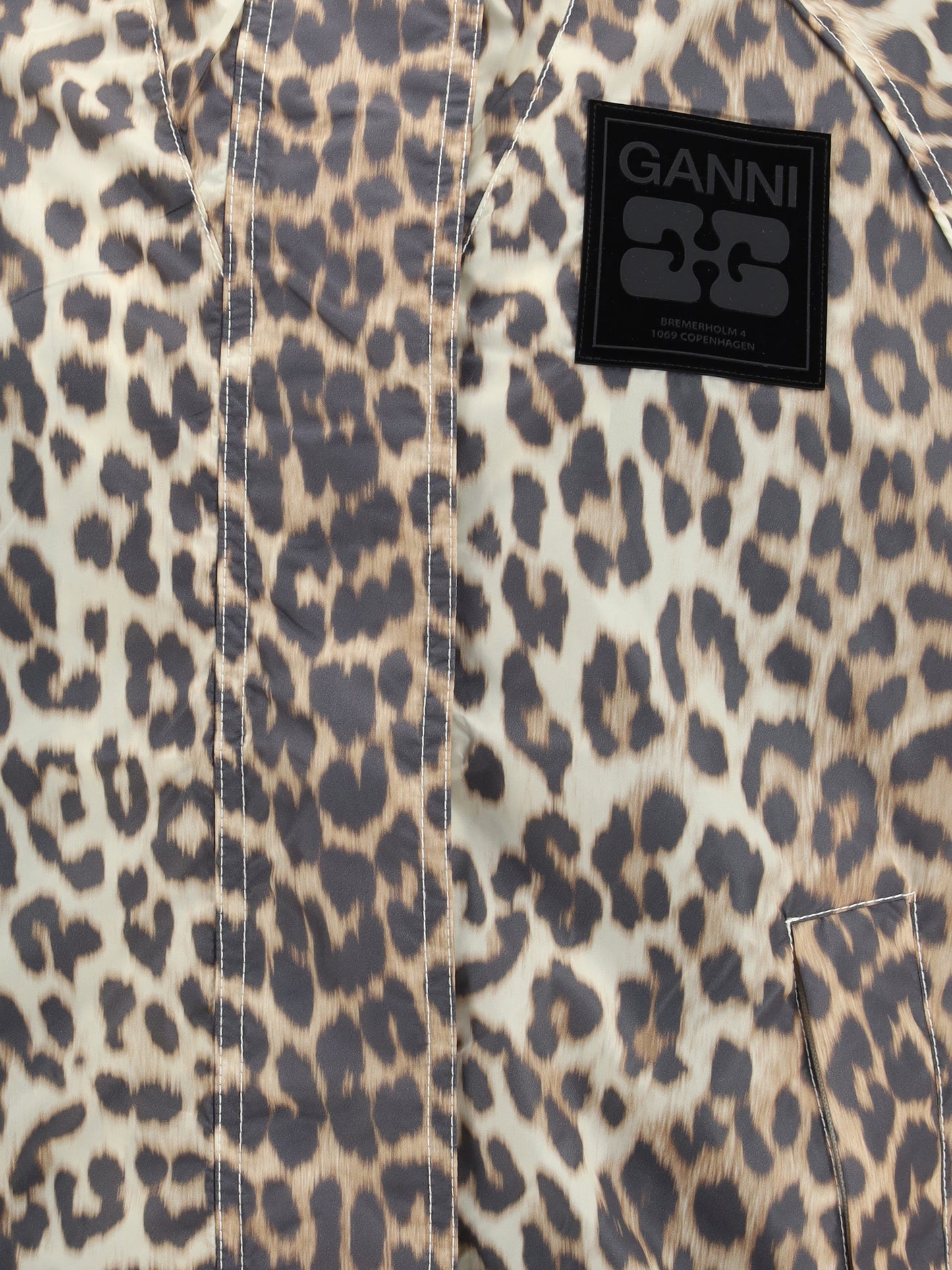 Ganni Women Leopard Raincoat Jacket GANNI