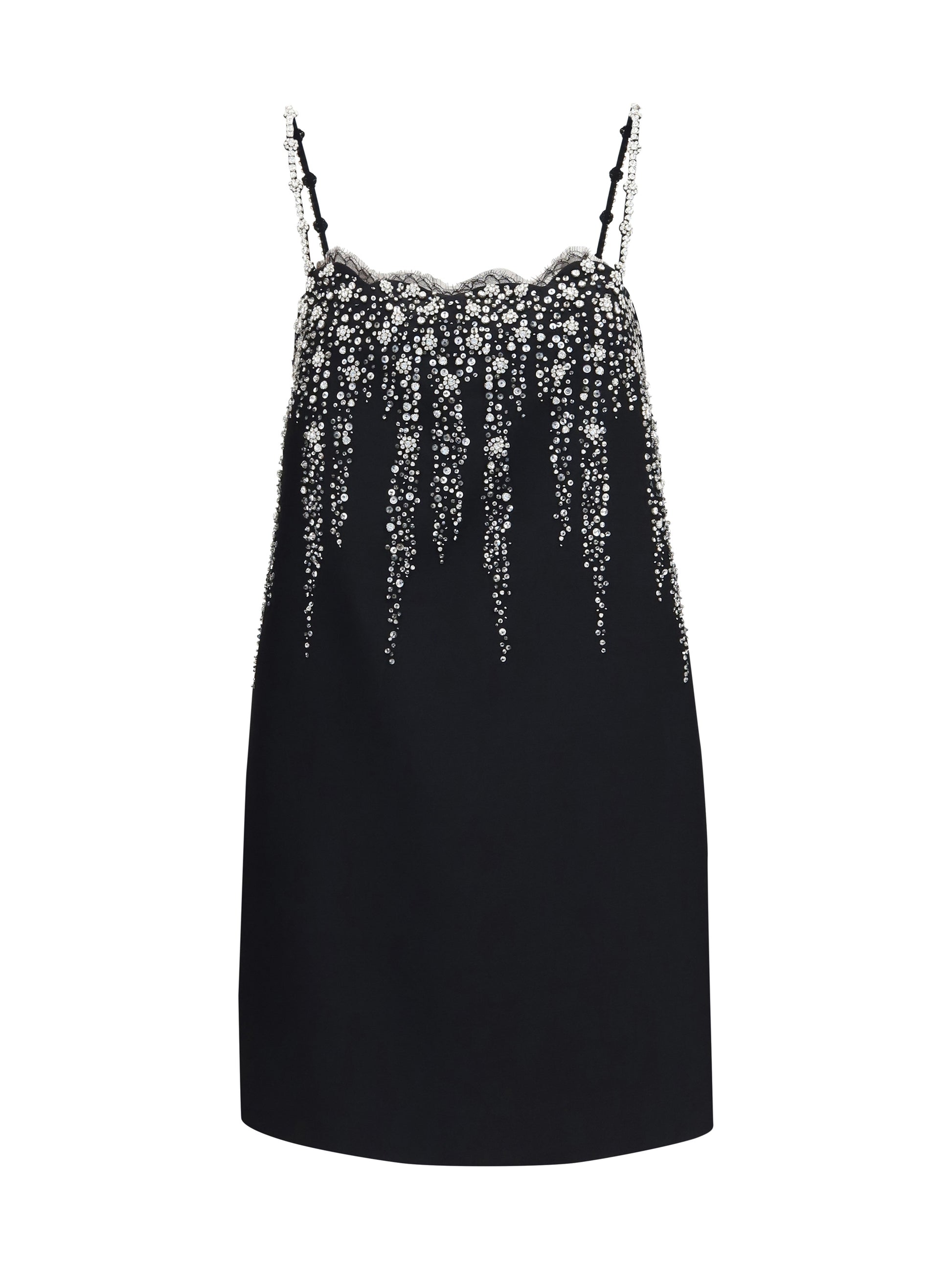 Valentino Women Embroidered Crepe Mini Dress With Jewel Details VALENTINO