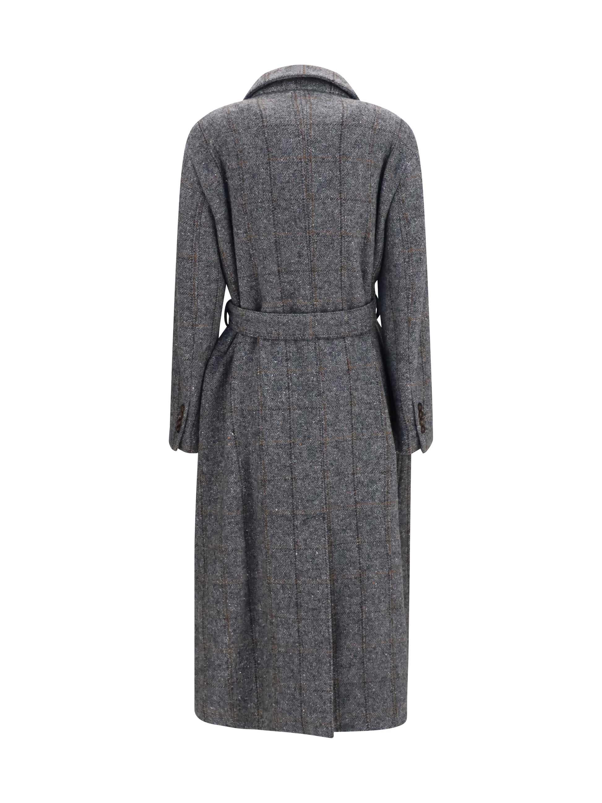 Brunello Cucinelli Women Long Alpaca-Blend Coat With Belt BRUNELLO CUCINELLI