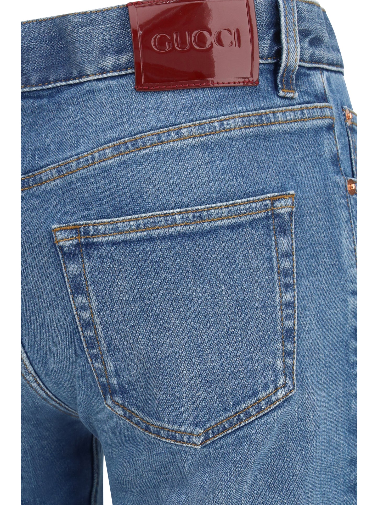 Gucci Women Flare Stretch Cotton Jeans GUCCI